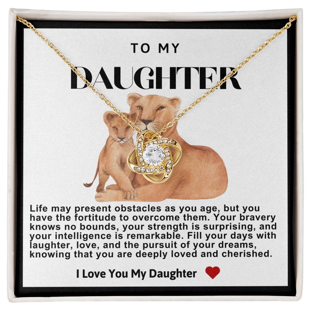 Daughter Lion Love Knot Necklace