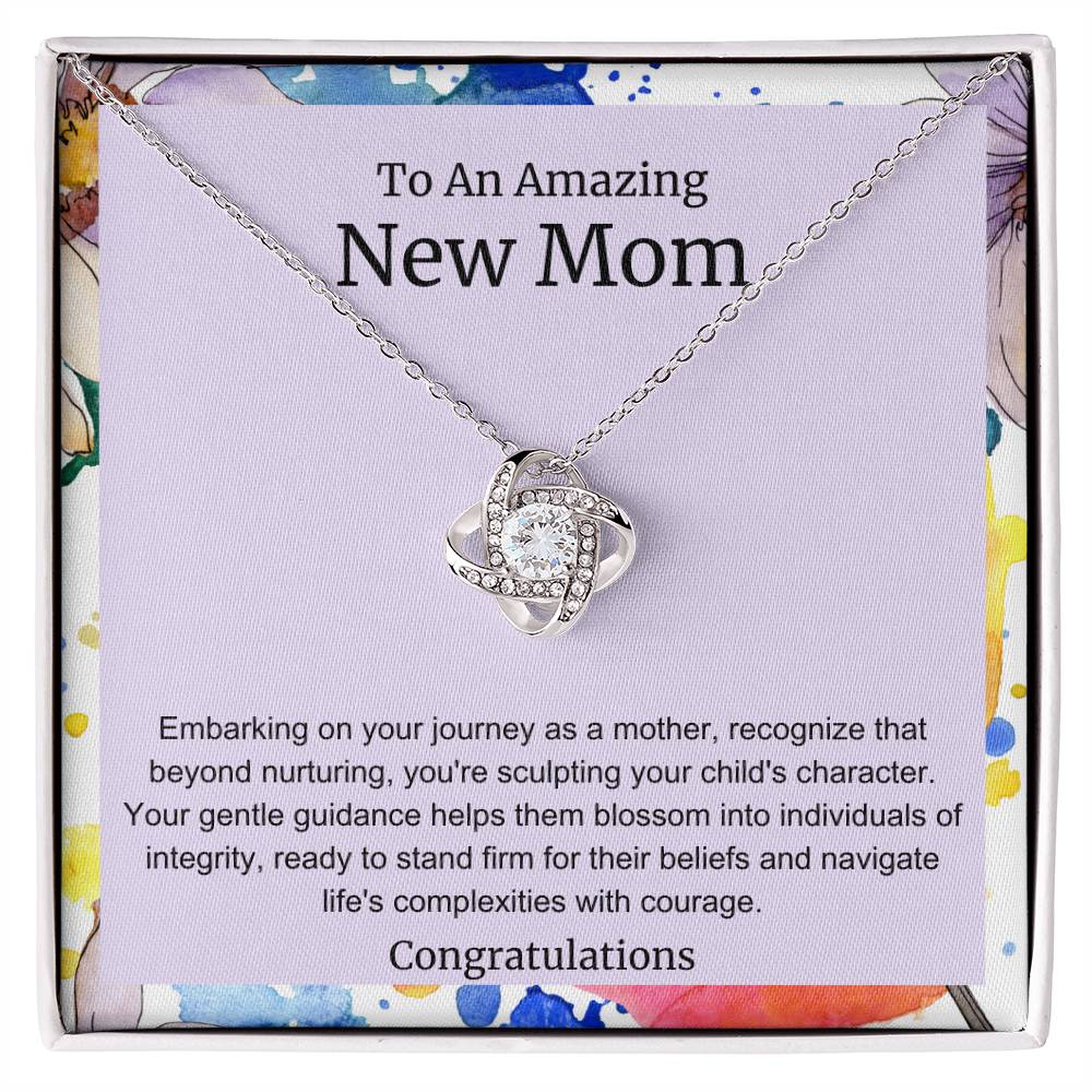 To An Amazing New Mom Love Knot Necklace