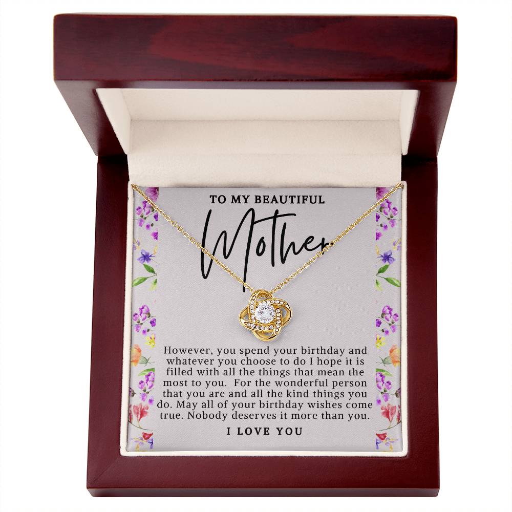 Mother Love Knot Birthday Necklace