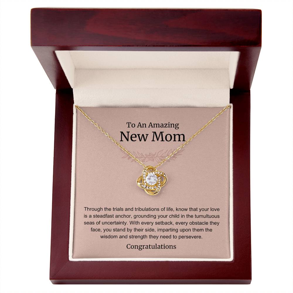 To An Amazing New Mom Love Knot Necklace