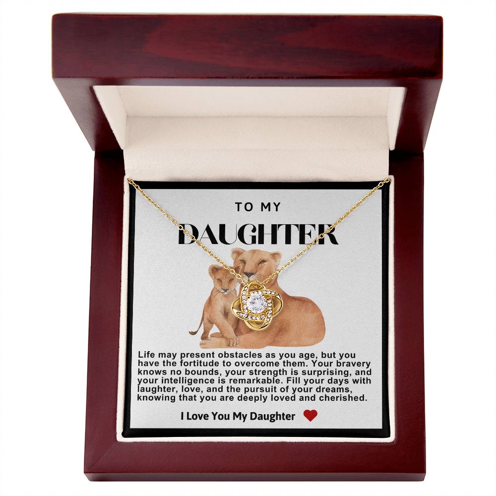 Daughter Lion Love Knot Necklace