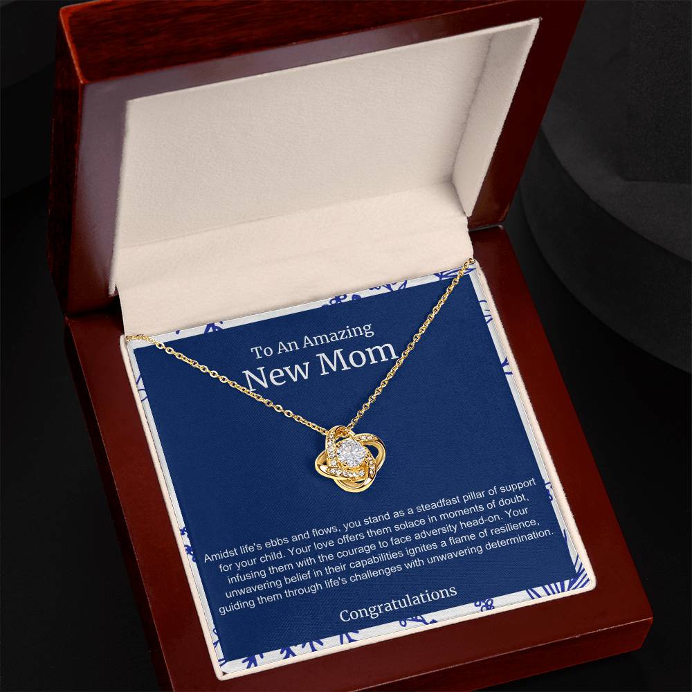 To An Amazing New Mom Love Knot Necklace