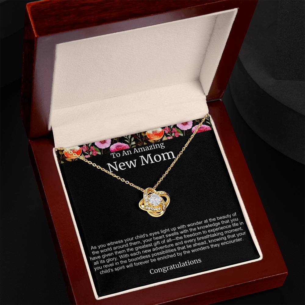 To An Amazing New Mom Love Knot Necklace