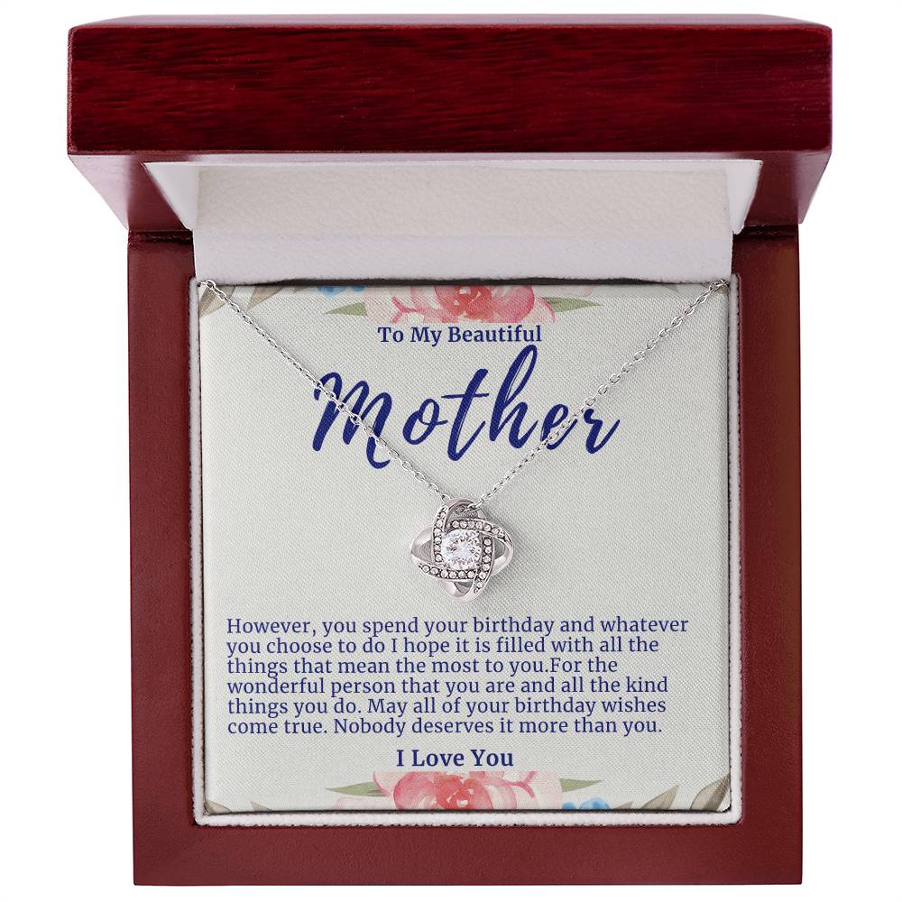 Mother Love Knot Birthday Necklace