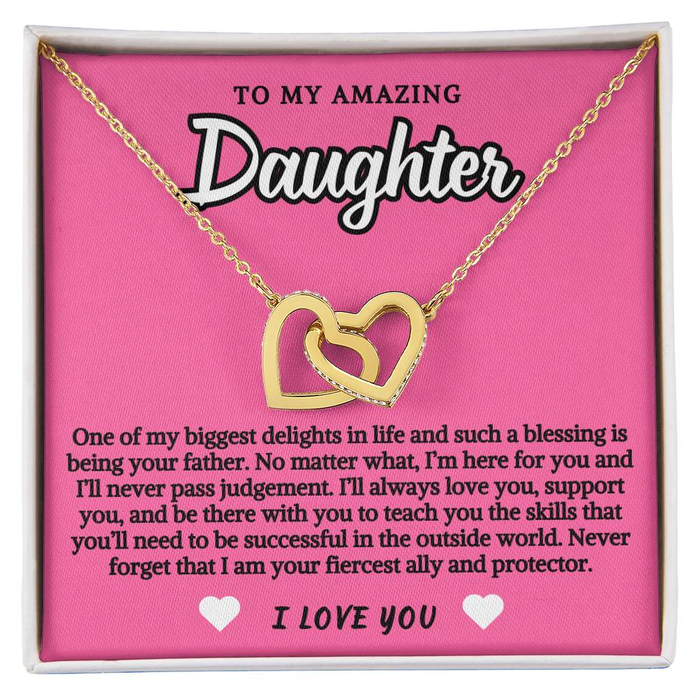 To Daughter Double Hearts Necklace