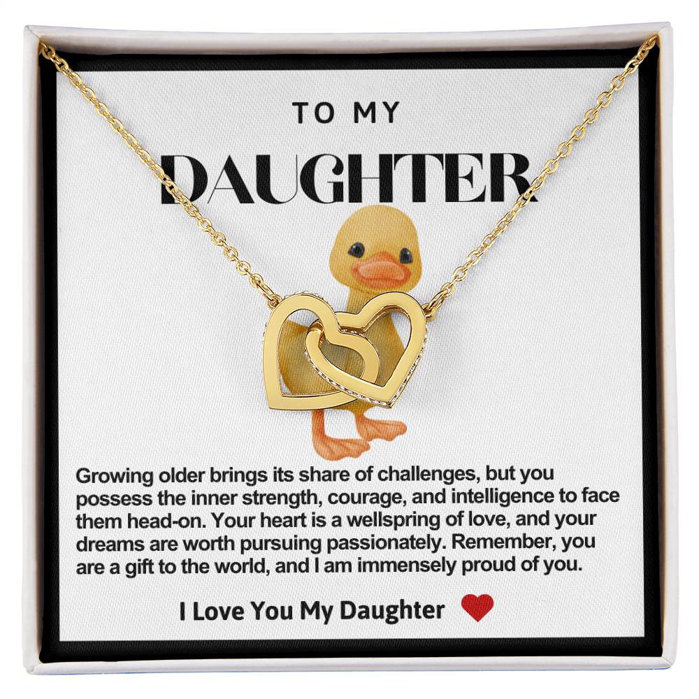 Daughter Double Heart Necklace- Chick
