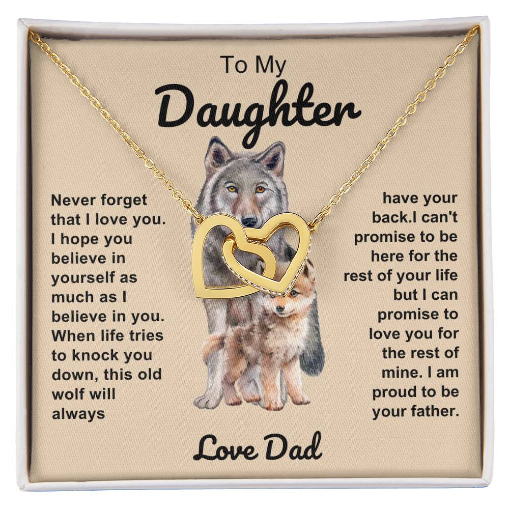 To My Daughter Double Hearts Necklace