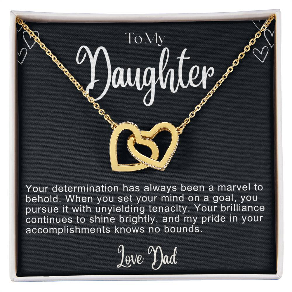To My Daughter Hearts Necklace