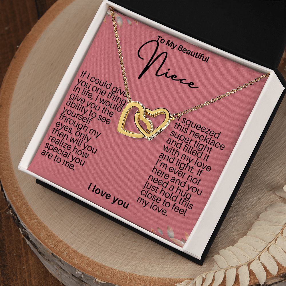 To My Beautiful Niece Hearts Necklace