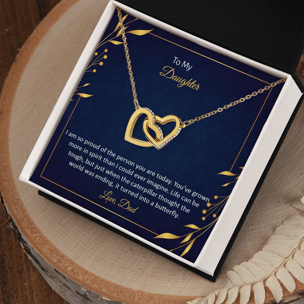 To My Daughter Hearts Necklace