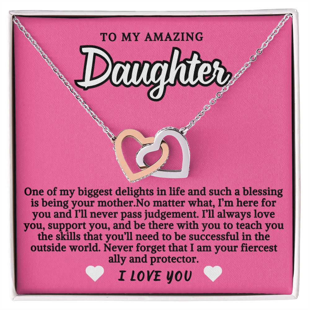 To Daughter Double Hearts Necklace