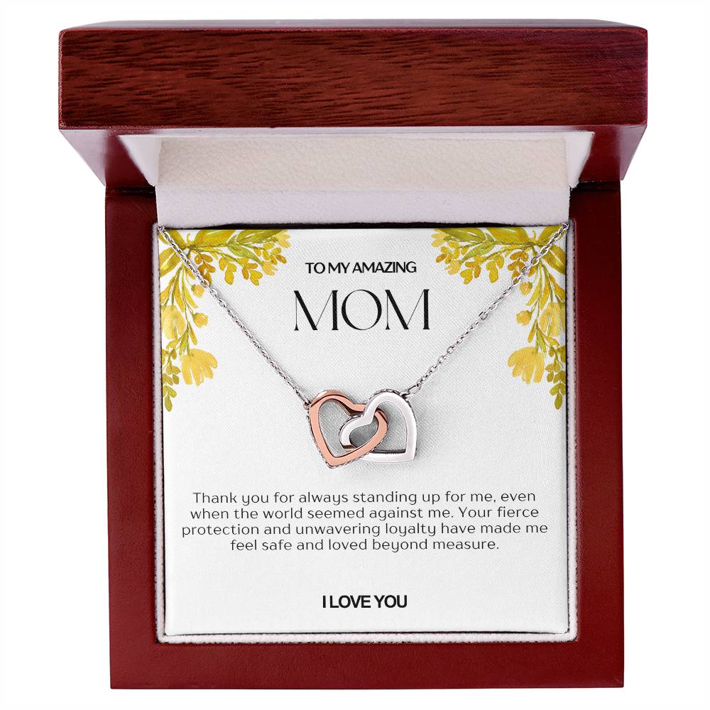 To My Amazing Mom Double Hearts Necklace