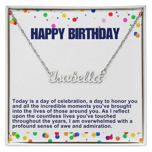 Happy Birthday Customized Name Necklace