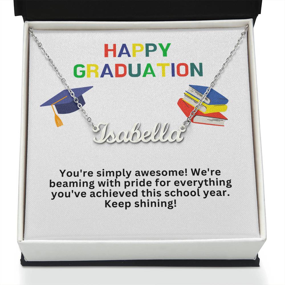 Happy Graduation Custom Name Necklace