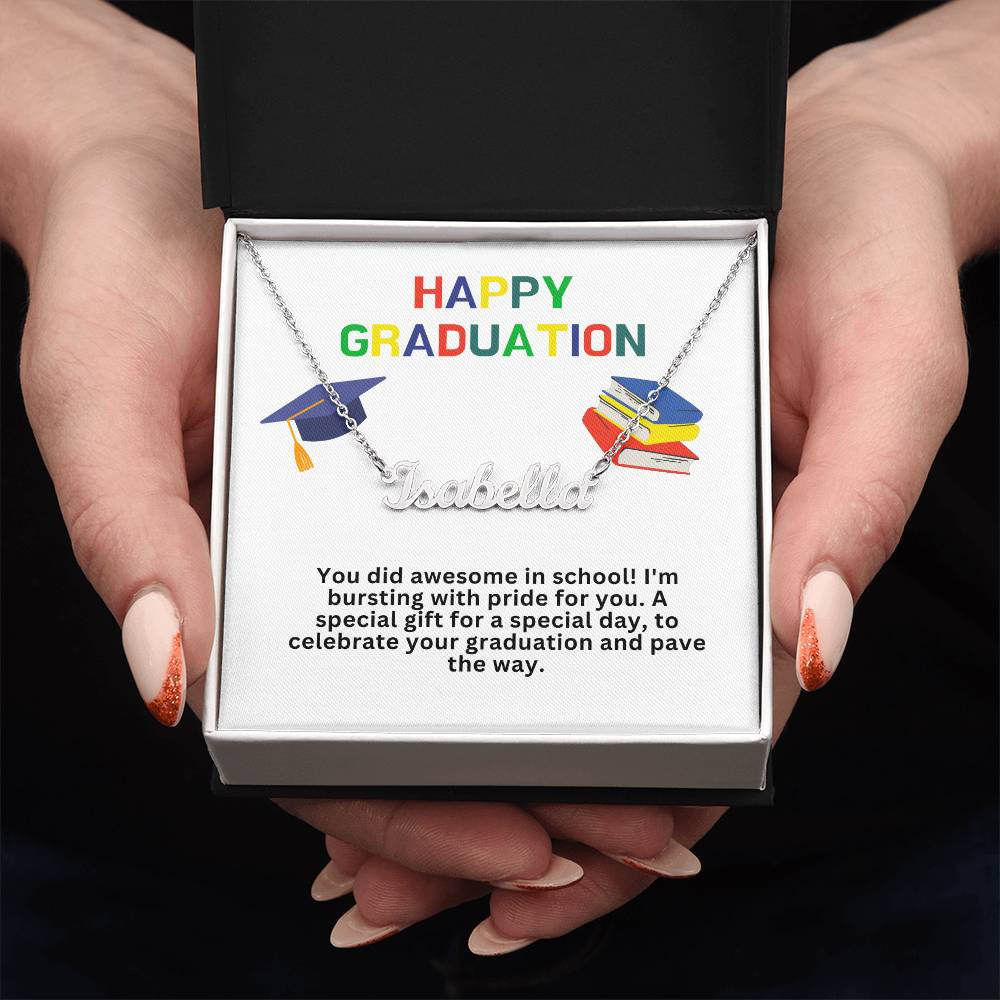 Happy Graduation Custom Name Necklace