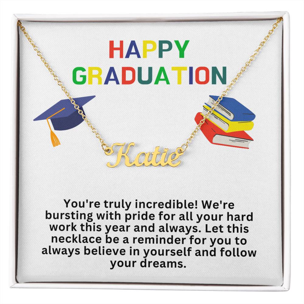 Happy Graduation Custom Name Necklace