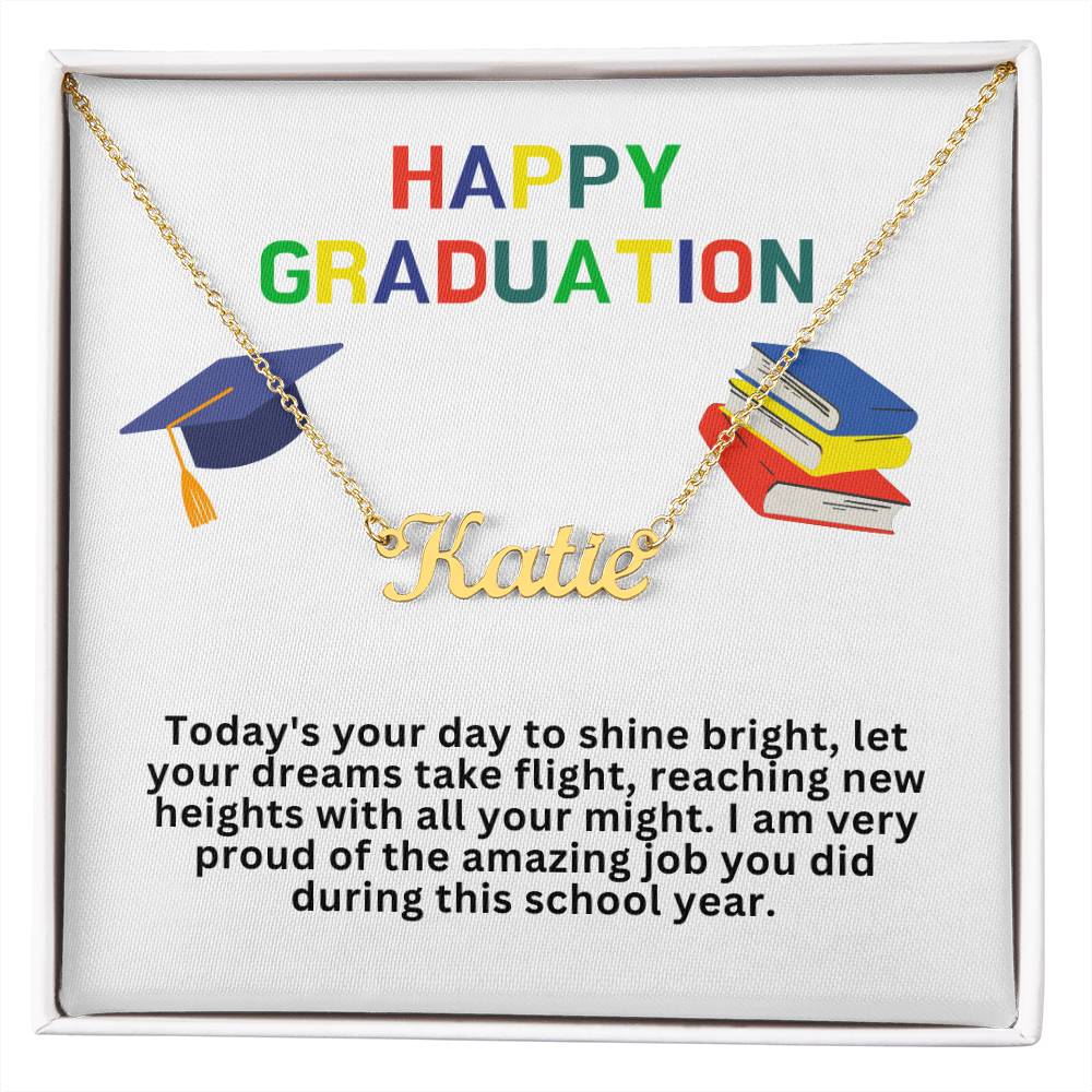 Happy Graduation Custom Name Necklace