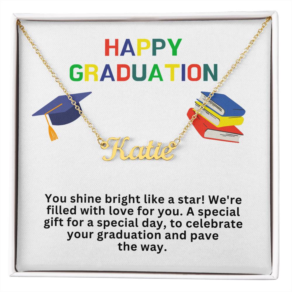 Happy Graduation Custom Name Necklace