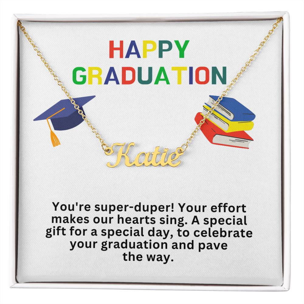 Happy Graduation Custom Name Necklace