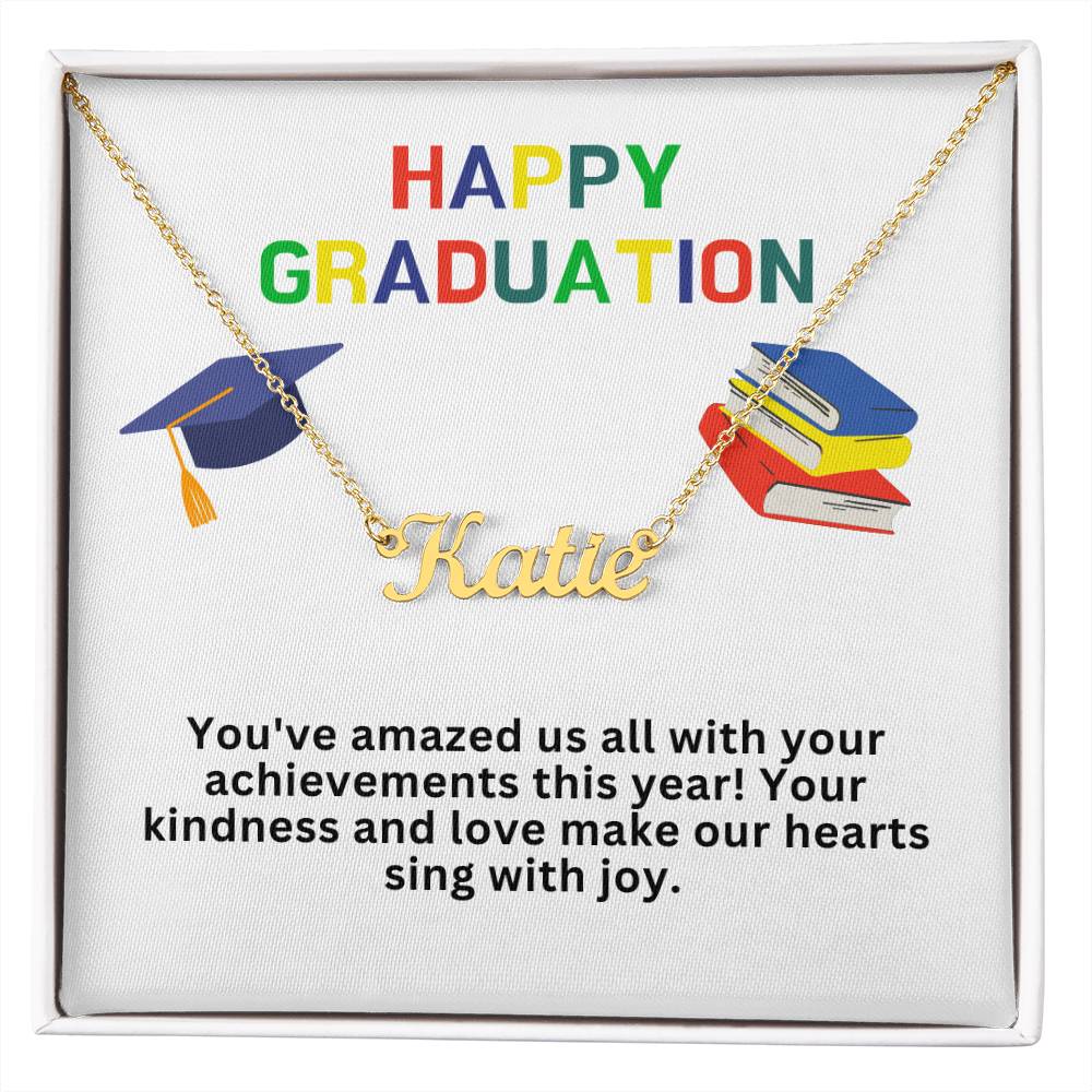 Happy Graduation Custom Name Necklace