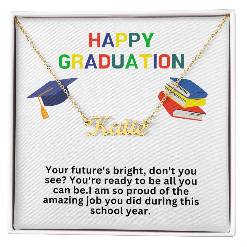 Happy Graduation Custom Name Necklace
