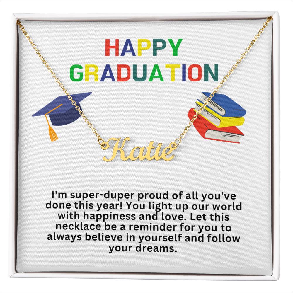 Happy Graduation Custom Name Necklace