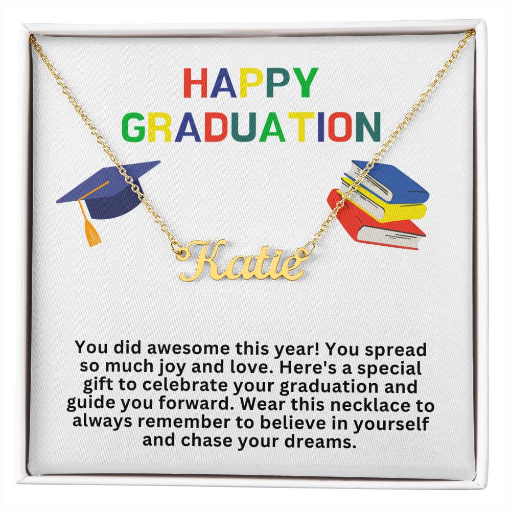 Happy Graduation Custom Name Necklace