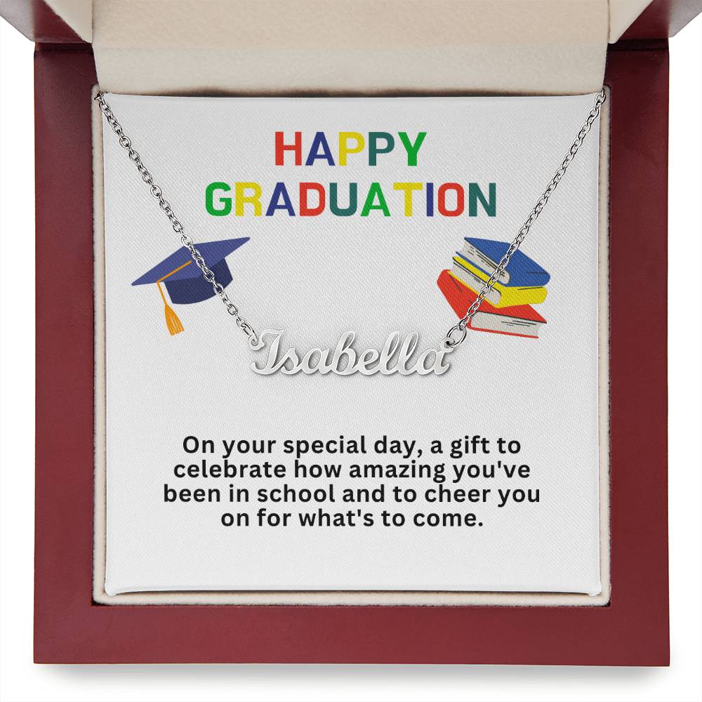 Happy Graduation Custom Name Necklace