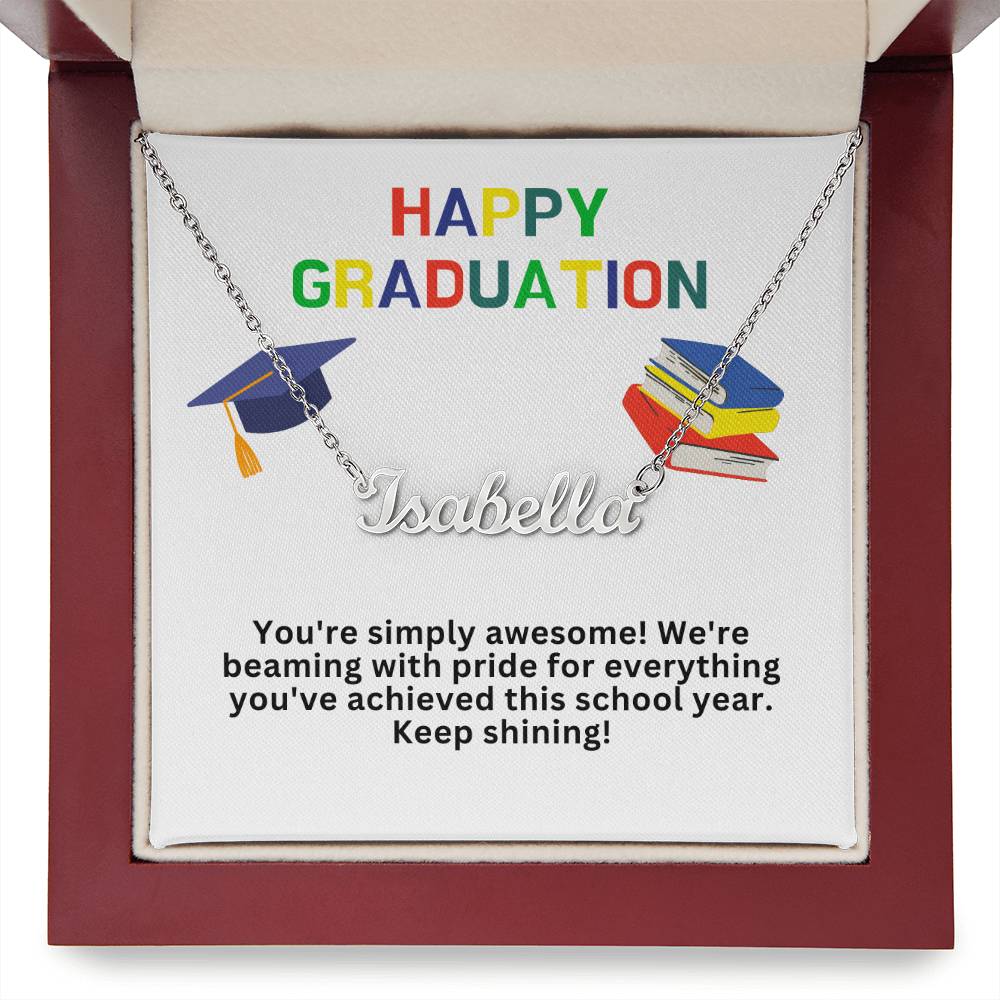 Happy Graduation Custom Name Necklace