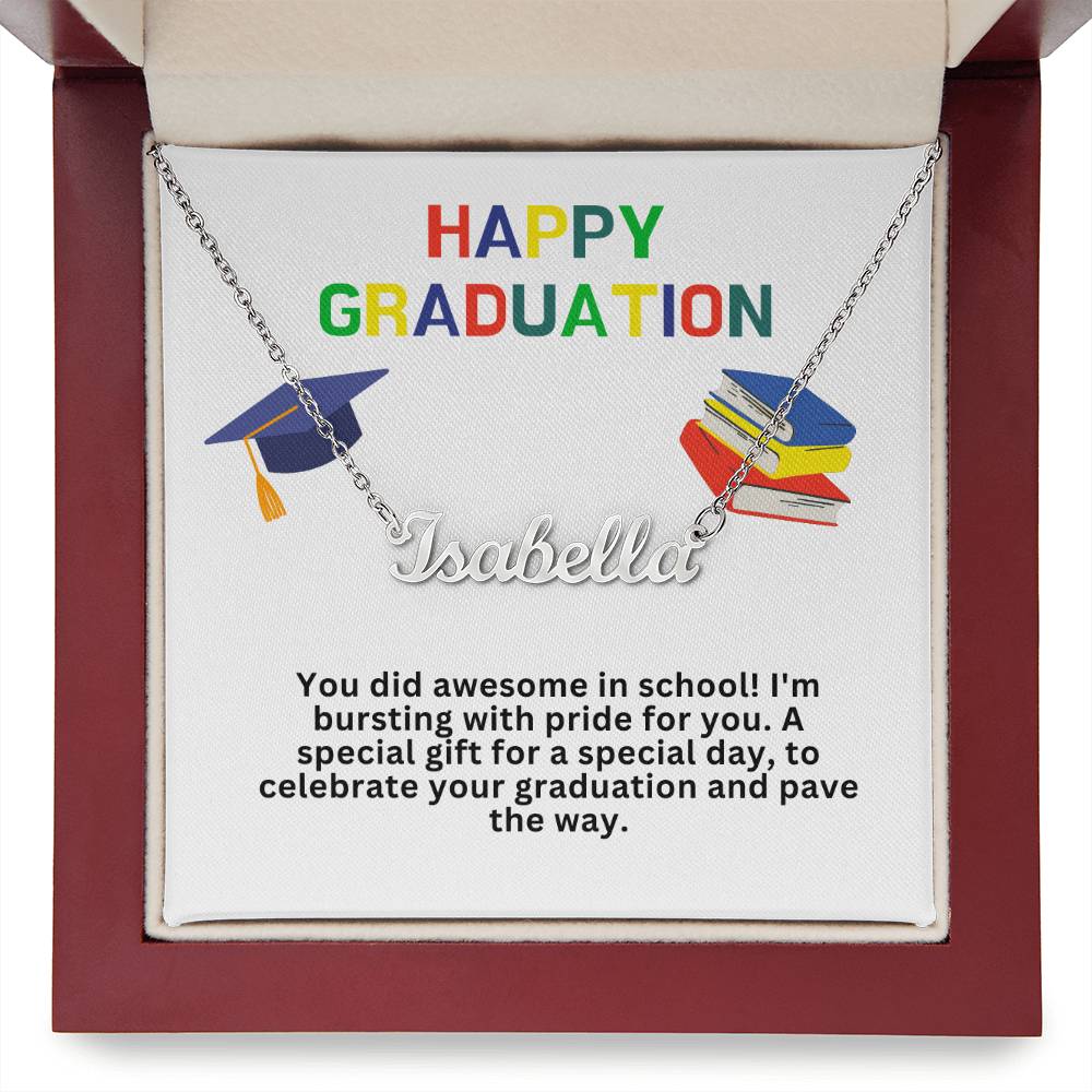 Happy Graduation Custom Name Necklace
