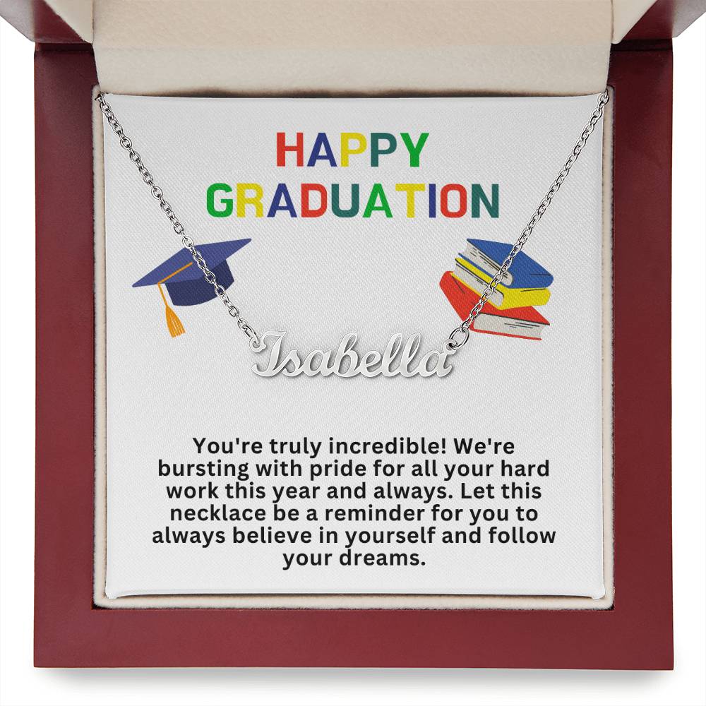 Happy Graduation Custom Name Necklace