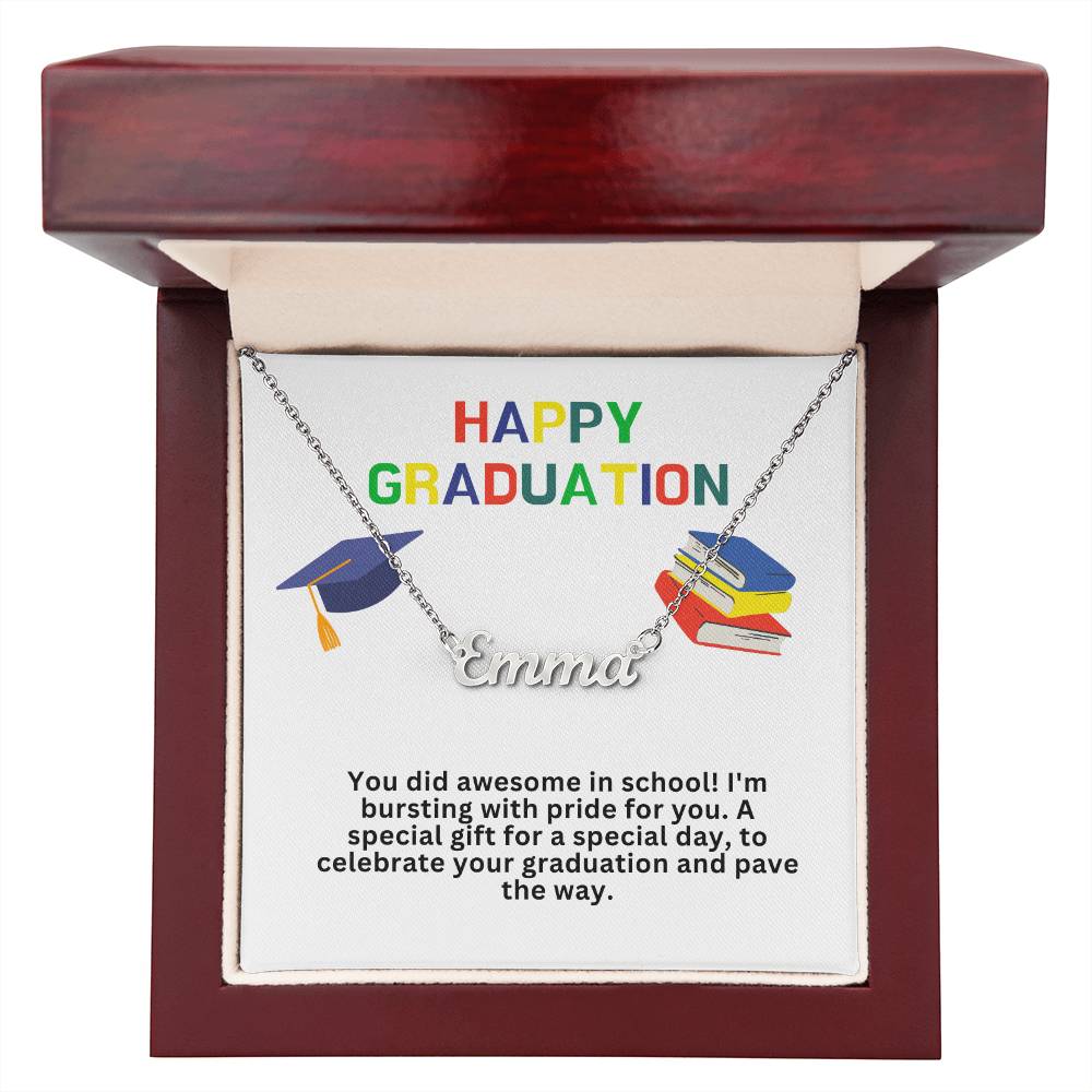 Happy Graduation Custom Name Necklace