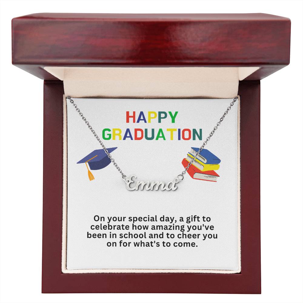Happy Graduation Custom Name Necklace