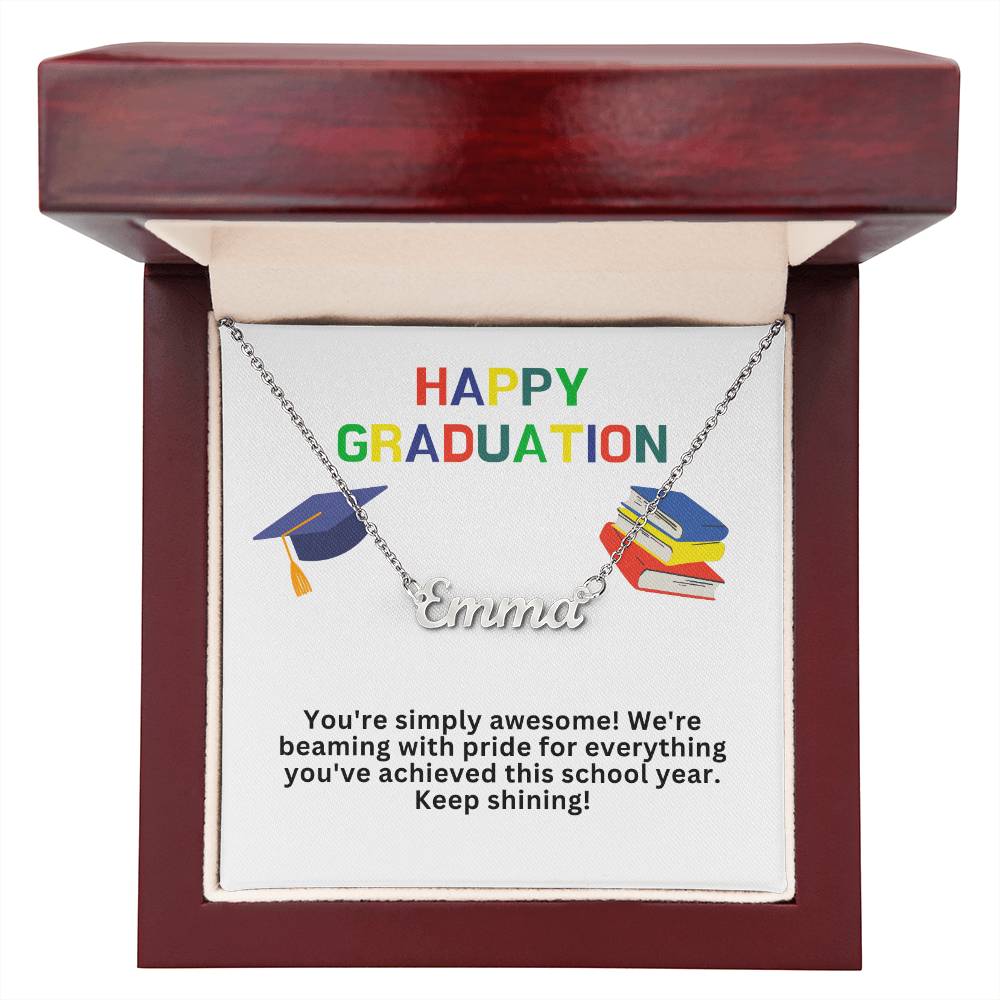 Happy Graduation Custom Name Necklace