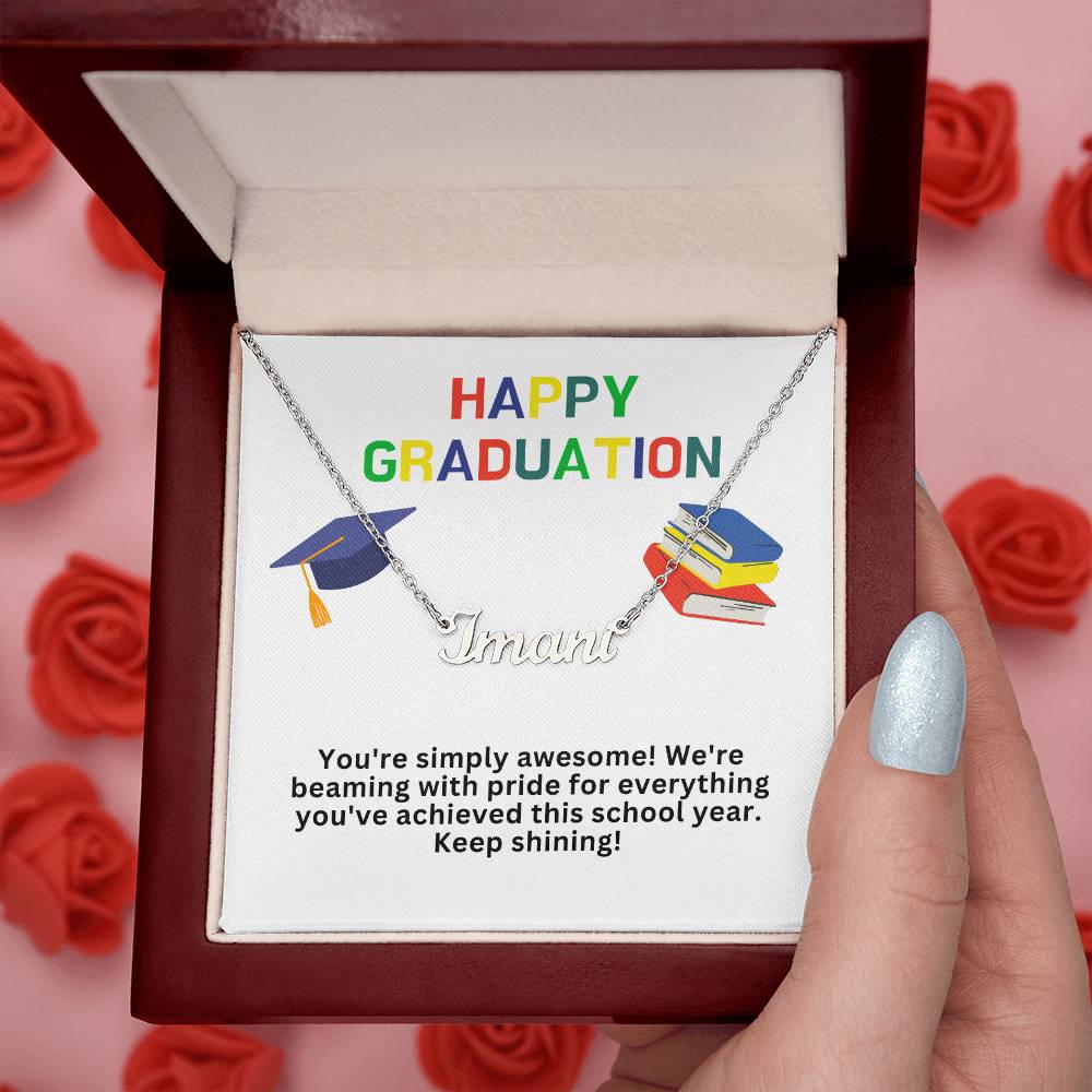 Happy Graduation Custom Name Necklace