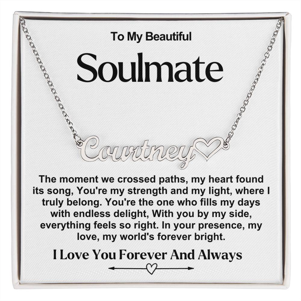 Soulmate Name Necklace With Heart