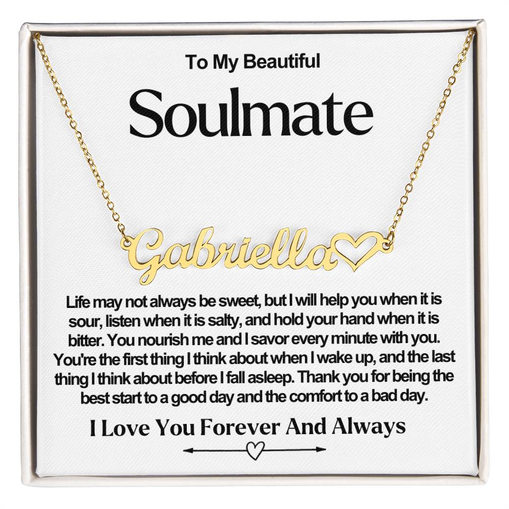 Soulmate Name Necklace With Heart
