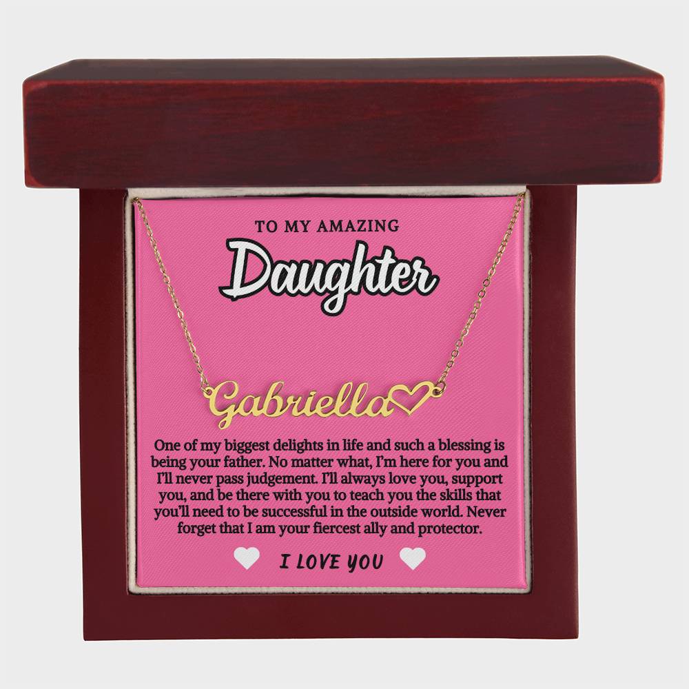 To Daughter From Father Personalized Name Necklace