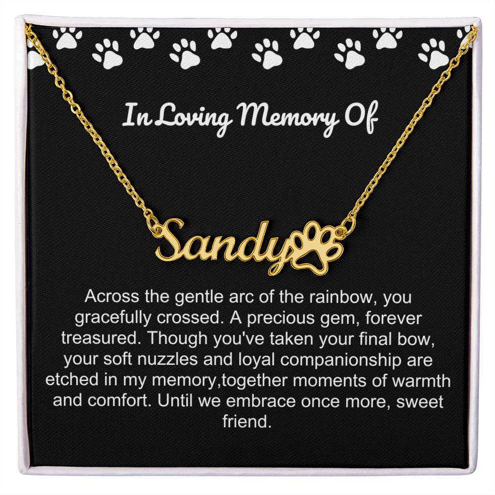 In Loving Memory Of Pet Paw Necklace