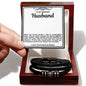 Husband Vegan Leather Bead Bracelet