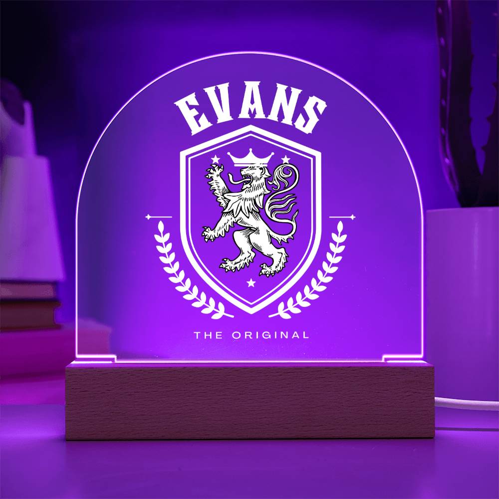 Evans Family Name Plaque