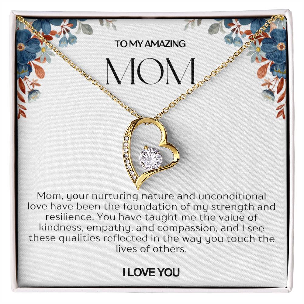 To My Amazing Mom Heart Necklace