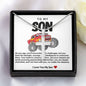 Son Red Monster Car Stainless Steel Cross Necklace