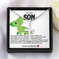 Son Green Dinosaur Stainless Steel Cross Necklace