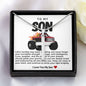 Son Red And Black Monster Truck Stainless Steel Cross Necklace
