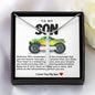 Son Green Monster Car Stainless Steel Cross Necklace