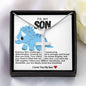 Son Blue Dinosaur Stainless Steel Cross Necklace