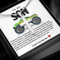 Son Green Monster Car Stainless Steel Cross Necklace