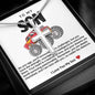 Son Red Monster Car Stainless Steel Cross Necklace