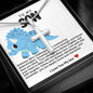 Son Blue Dinosaur Stainless Steel Cross Necklace